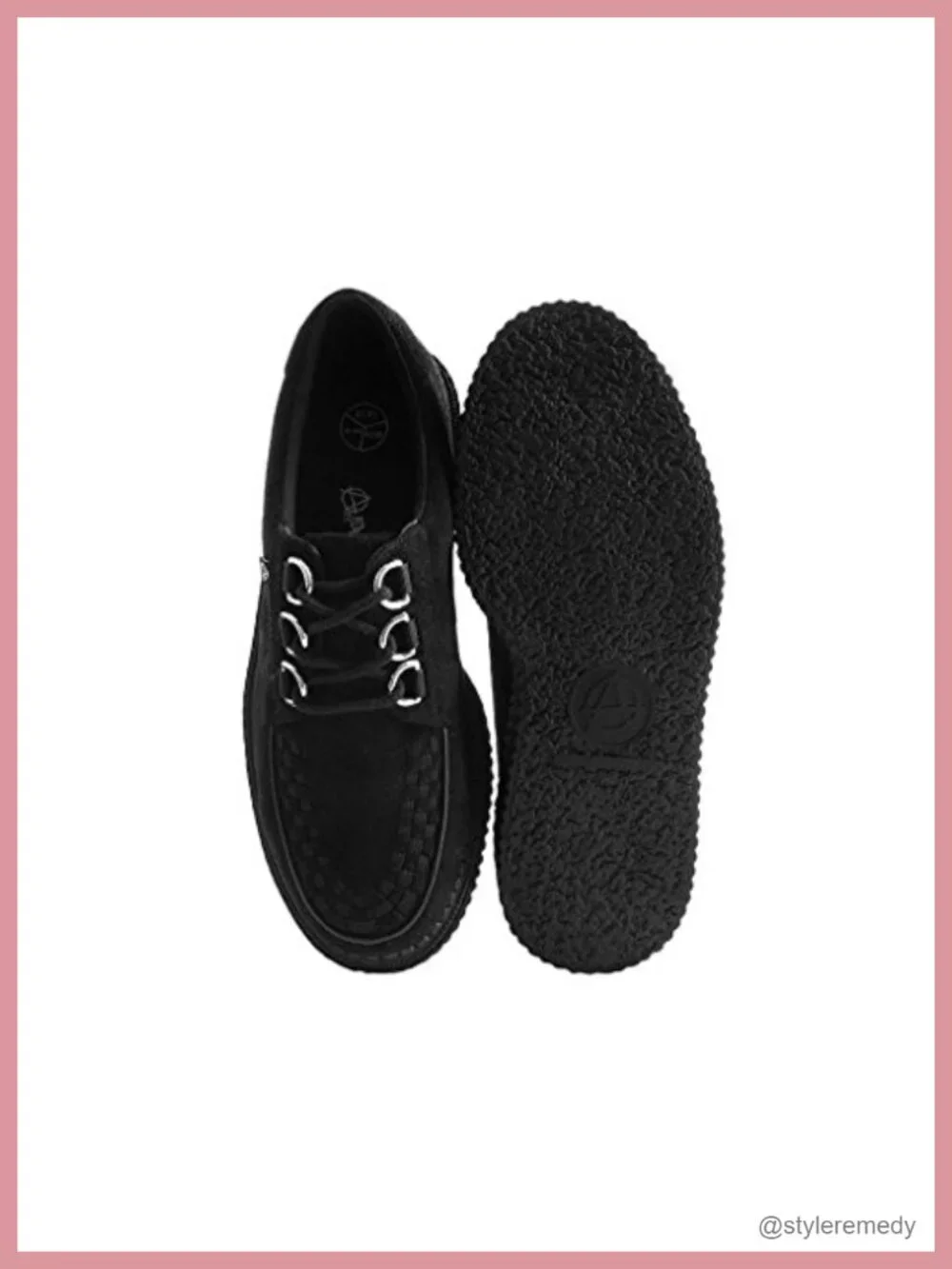 Faux Suede Creeper Sneakers with Chunky Platform Sole, Lace-Up with D-Rings,